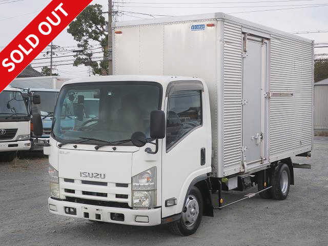 2007 Isuzu Elf 2t aluminum van, standard long, cargo bed height 215cm, left sliding door, full low floor, 2-stage lashing rail, 150 horsepower [medium-sized (5t only) license compatible *old standard license OK]