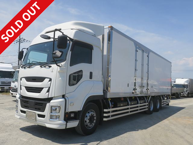 Reiwa 1 model Isuzu Giga large refrigerated van, high floor 3 axle, made by Mitsubishi Heavy Industries, -35 degree setting, left side double door, high roof, retarder, standby, sub-engine, cooling curtain, Keystone, jolder 4 rows, ★Vehicle inspection valid until June 2025★