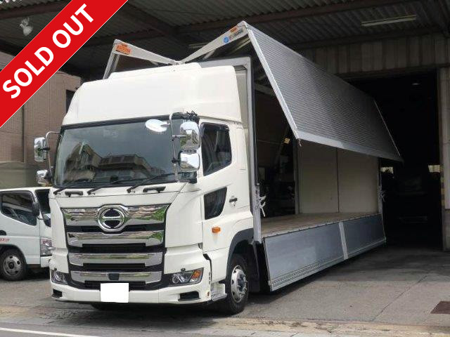 Now on lease! 2018 Hino Profia, large aluminum wing, 4-axle low floor, high roof, rear air suspension, retarder included, dealer inspection record book included