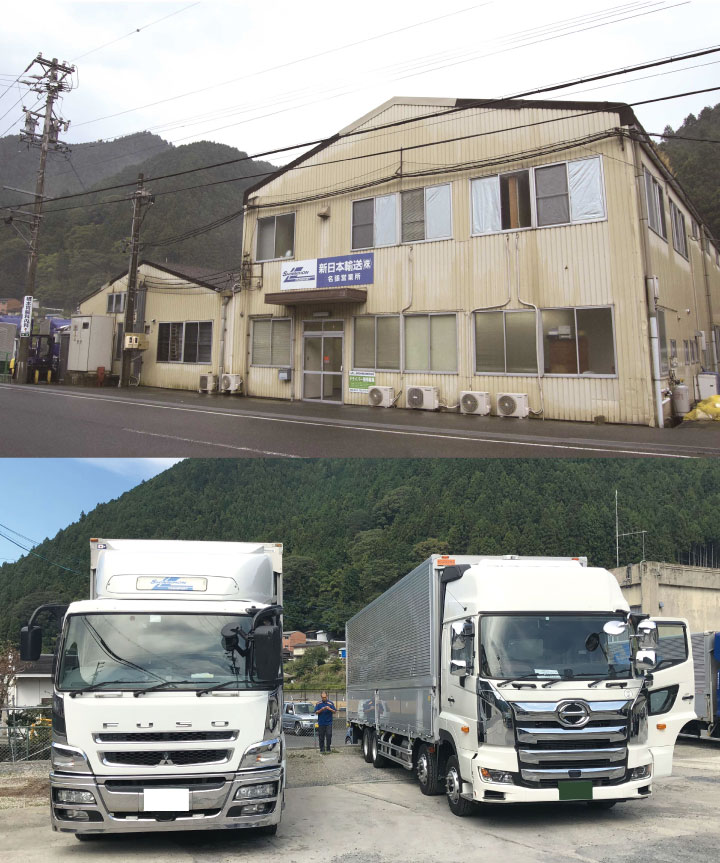 新日本輸送株式会社外観と使用車両