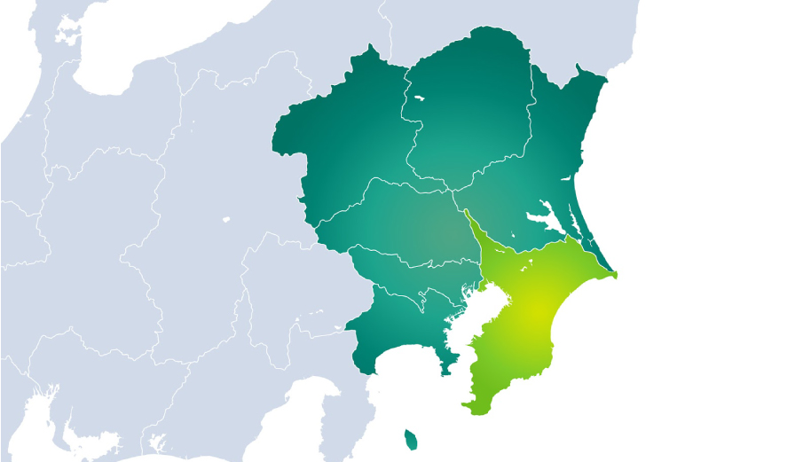 関東地方と千葉県の地図